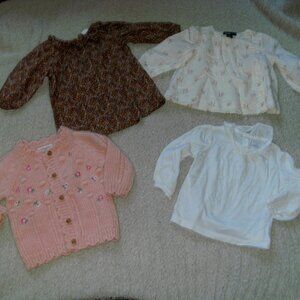 LOT 3/6M H&M Floral Dress Gap Bird Dress Ralph Lauren Blouse Fred & Flo Sweater